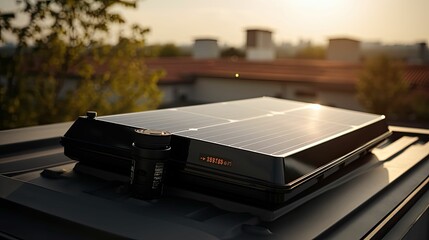 compact solar energy battery - obrazy, fototapety, plakaty