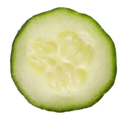 Slice of fresh cucumber isolated on white