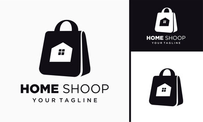 Vector Home shop shopping bag logo vector suitable for shopping logo