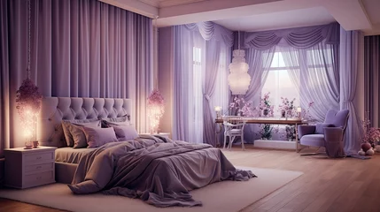 Raamstickers violet purple home © vectorwin