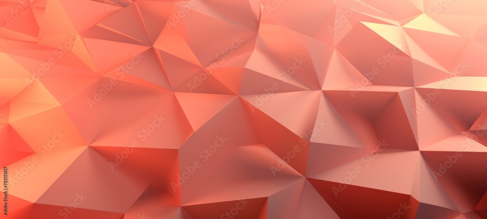 Poster abstract texture apricot peech fuzz background banner panorama long with 3d geometric triangular gra