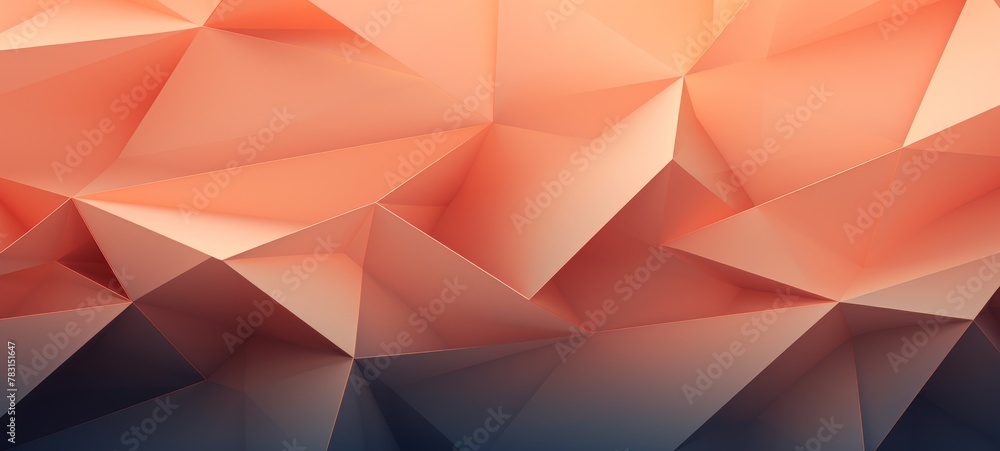Poster abstract texture apricot peech fuzz background banner panorama long with 3d geometric triangular gra