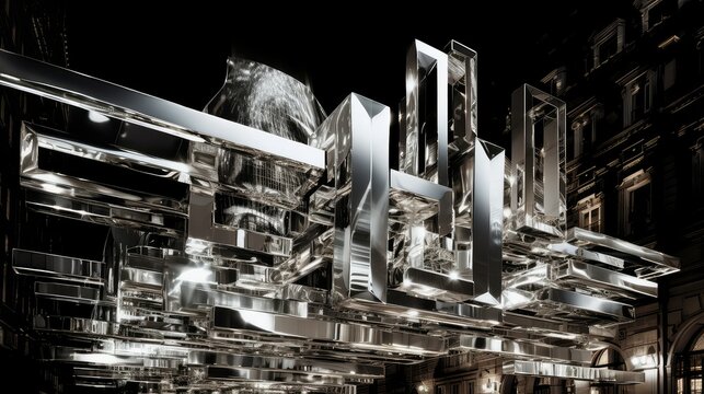 letters silver typography