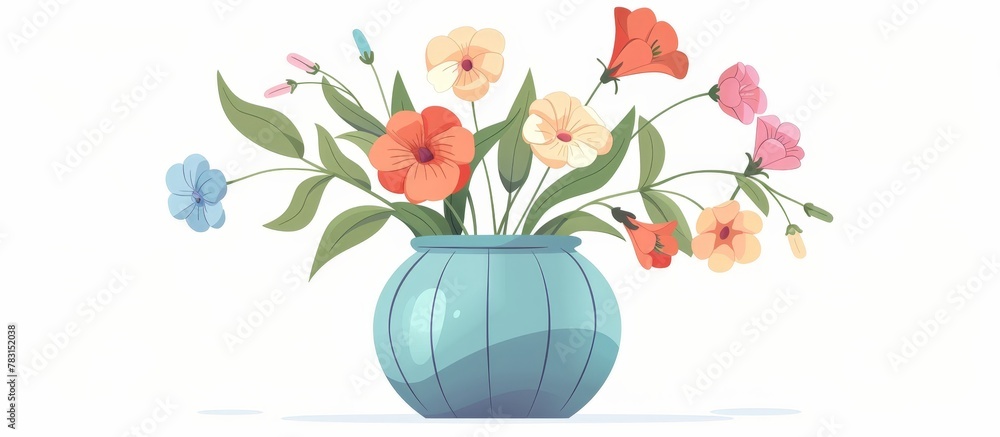 Aufkleber flowers in a vase set against a plain white background, creating a simple and elegant display