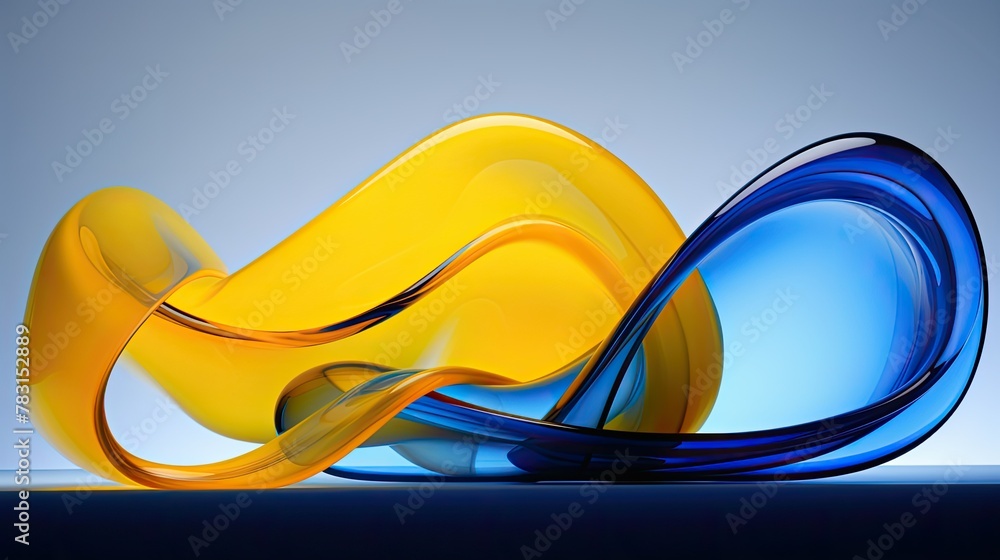 Canvas Prints design blue and yellow abstract