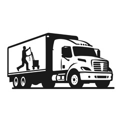 Cargo Truck 🚚 transportation, delivery, boxes. Fast delivery or logistic transport. Easy colour change. City commercial delivery truck template. Vector isolated on white background 