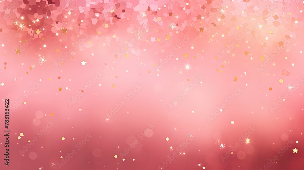 Wall mural deep pink background with stars