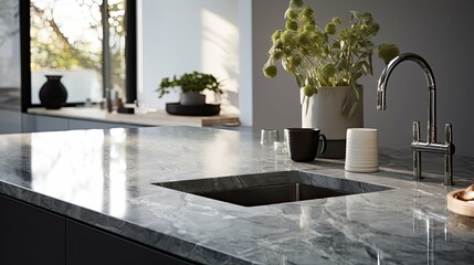 kitchen grey marble