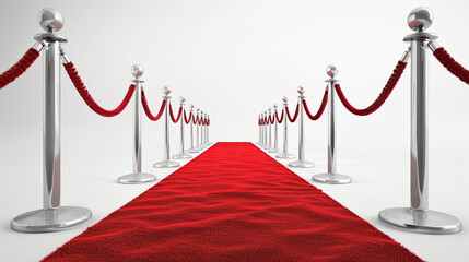 Vip red carpet on white background