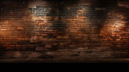atmosphere brick wall with lights - obrazy, fototapety, plakaty