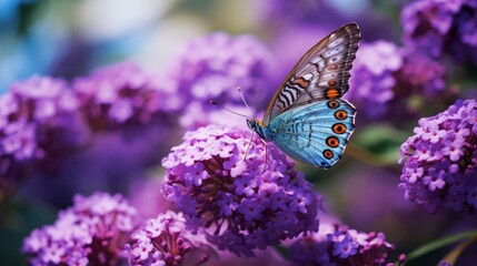delicate purple butterfly - obrazy, fototapety, plakaty