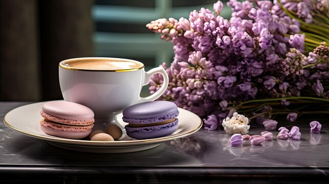 macarons purple cup