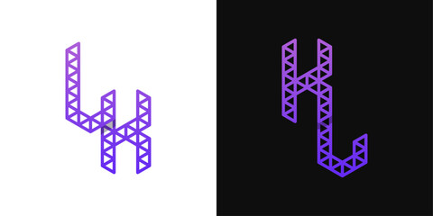 Letters KL and LK Polygon Logo, suitable for business related to polygon with KL or LK initials