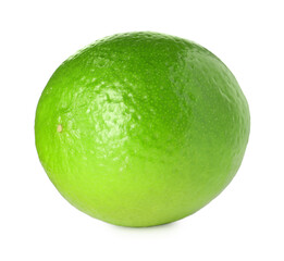 Fresh green ripe lime with isolated on white