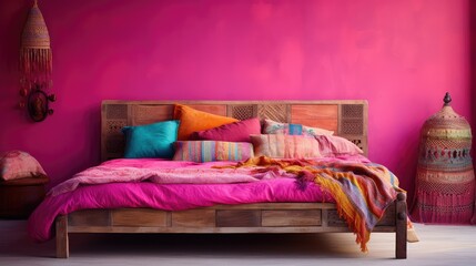 unique pink bed