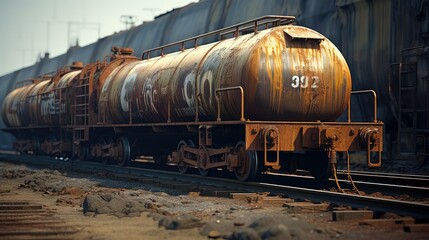 Fototapeta na wymiar metal oil train