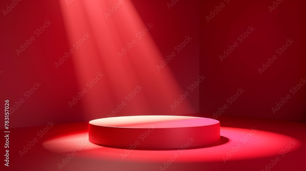 Poster decorative display design with a round display geometric rendering, vivid 3d modern illustration of 