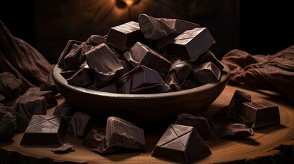 plate dark chocolate chunks
