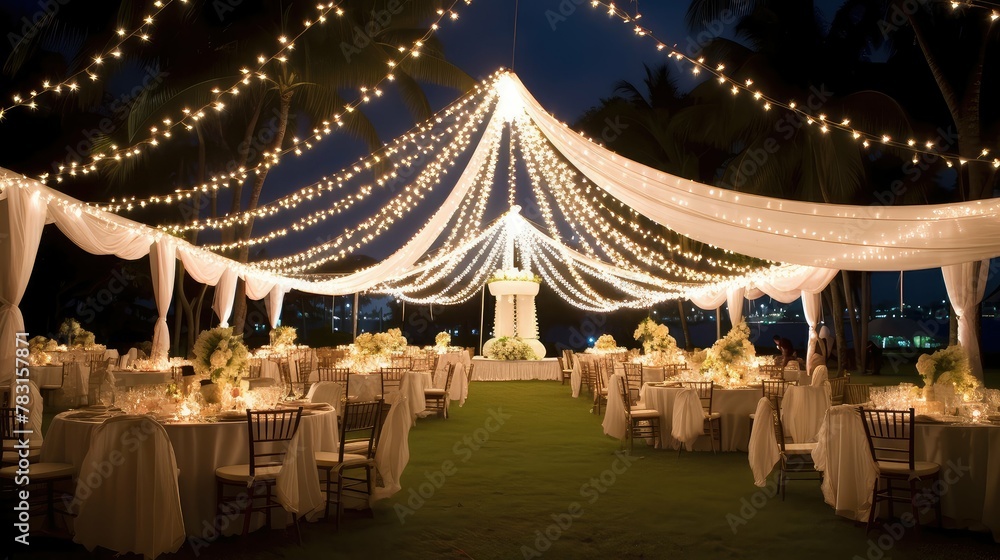 Poster wedding string lights white