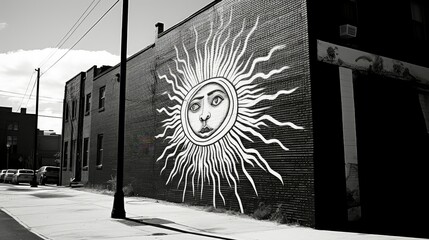 building sun with face