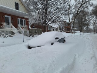 Car buried under the heavy snow