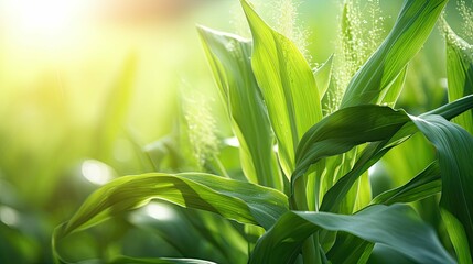 Fototapeta premium green spring corn background