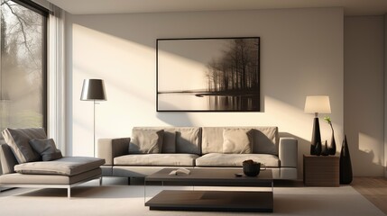 sleek modern living room interior