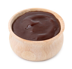 Fresh marinade in wooden bowl isolated on white