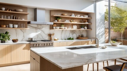kitchen light wash wood