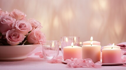 hearts pink background valentines day