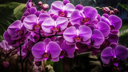 bouquet purple orchids