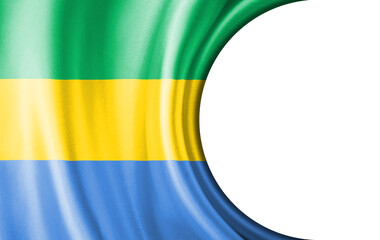 Abstract illustration, Gabon flag with a semi-circular area White background for text or images.