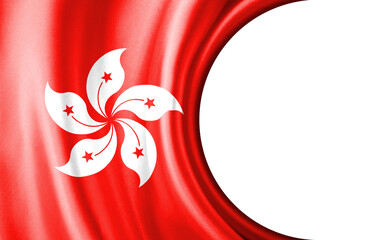Abstract illustration, Hong Kong flag with a semi-circular area White background for text or images.