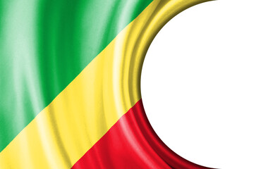 Abstract illustration, the Republic of the Congo flag with a semi-circular area White background for text or images.