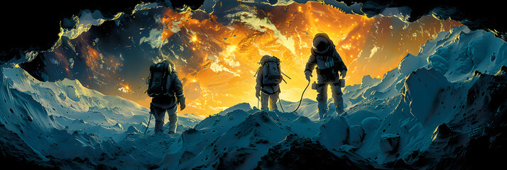 Illustration of miners digging through planet Earth,
A poster for the movie the last battle of the us army
