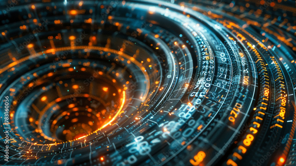 Poster abstract technology and data circle background