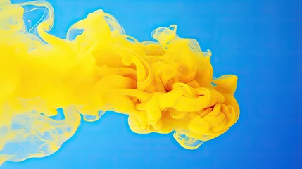 Foto op Plexiglas billowing yellow smoke transparent © vectorwin