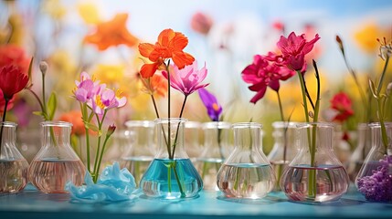 flowers spring chemistry - obrazy, fototapety, plakaty