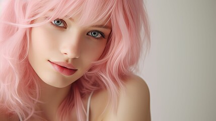 Naklejka premium up pink portrait