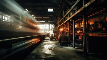 metal blurred industrial interior