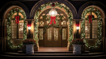 Fototapeta na wymiar grand christmas lights wreath