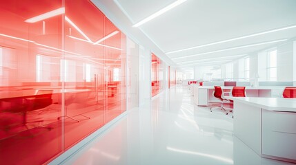 vibrant blurred red white interior