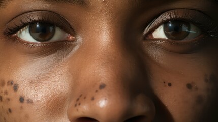 discolorati brown spots on face - obrazy, fototapety, plakaty