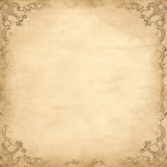 Vintage Ornate Border, Aged Paper Texture, Classical Elegant Background with Copy Space