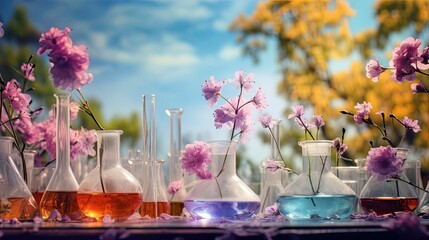beauty spring chemistry - obrazy, fototapety, plakaty