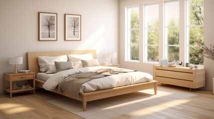 bed light maple wood