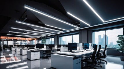 grid modern office lighting
