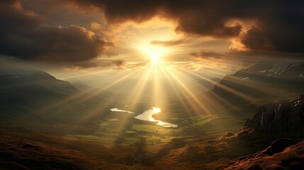 piercing sun rays through clouds