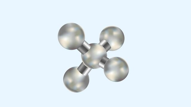 An abstract molecular shape highlighted on a light background. Animation.