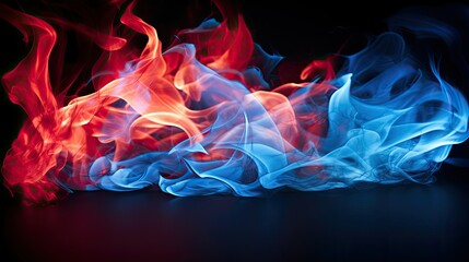 glow blue and red fire